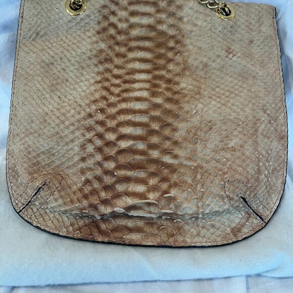 TOUS --  Python Crossbody Bag -- Gold Chain -- Animal Print -- Dust Bag - Picture 4 of 10